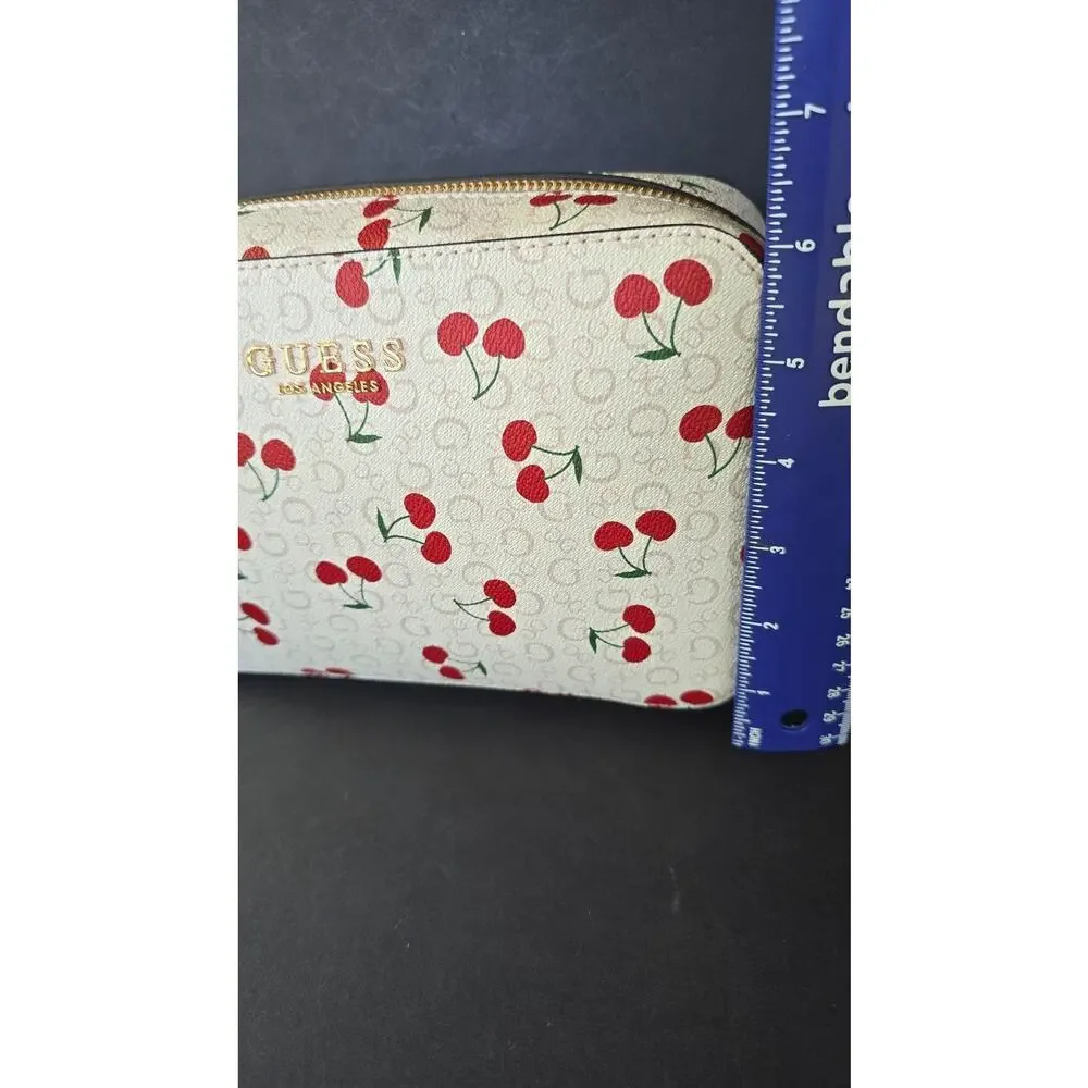 Guess Hensley Mini Crossbody Bag Womens Cherry Print Zip Adjustable Strap